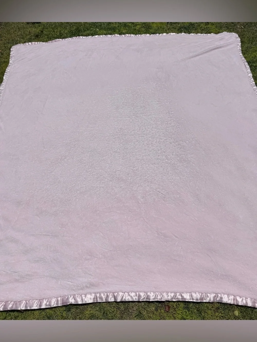 Simply Shabby Chic Pink 2-Ply Satin Trim Plush Blanket Rachel Ashwell Qn READ!